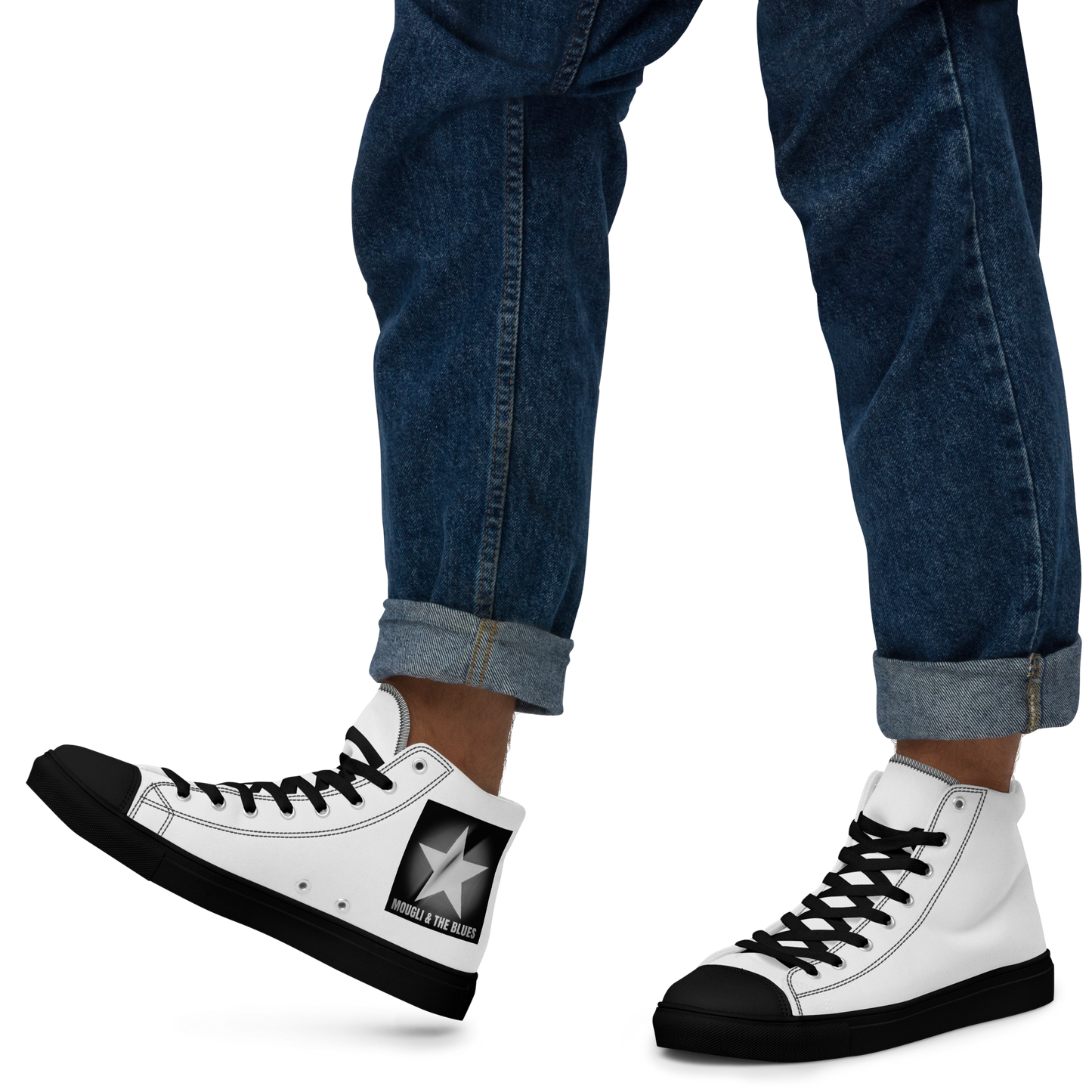 Pornstar logo Men’s high top canvas shoes